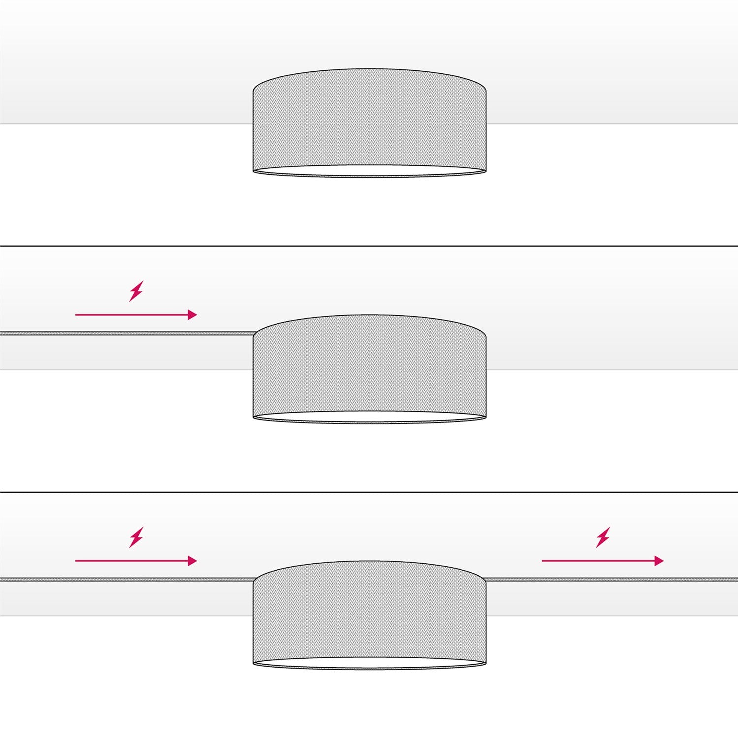 Plafoniera in tessuto Medium Slim - Made in Italy- Arenal Sabbia