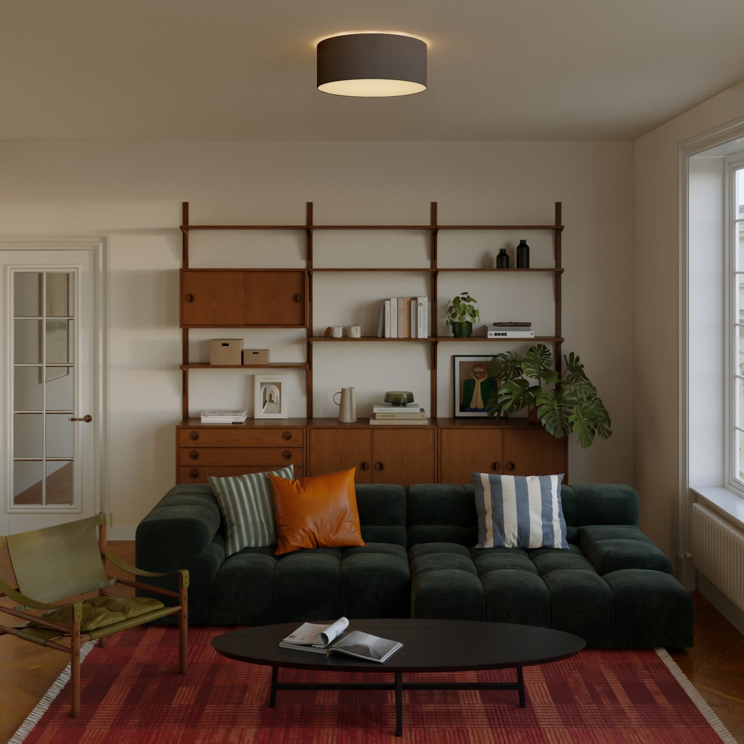 Plafoniera in tessuto Medium Slim - Made in Italy - Teletta Antracite