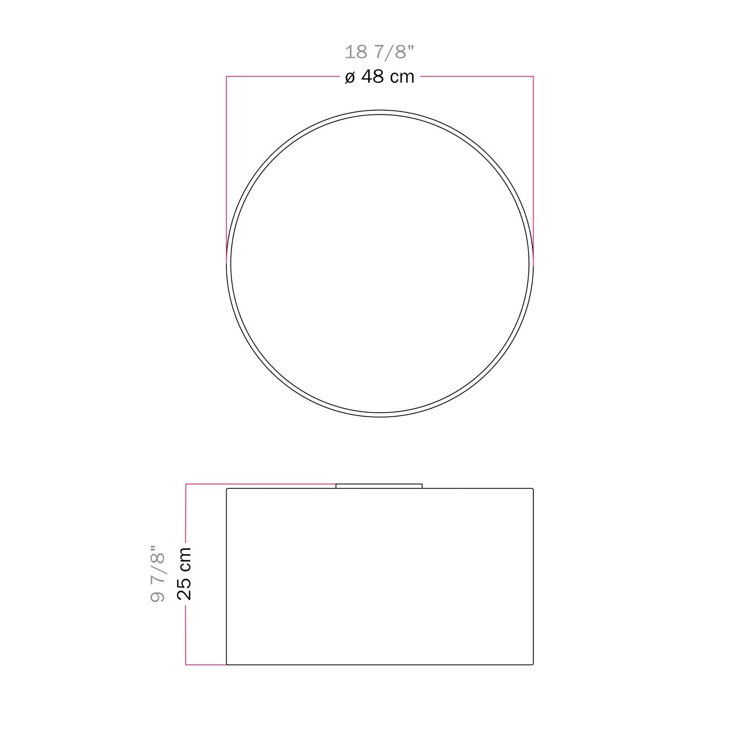 Plafoniera in tessuto Medium - Made in Italy - Lana Senape
