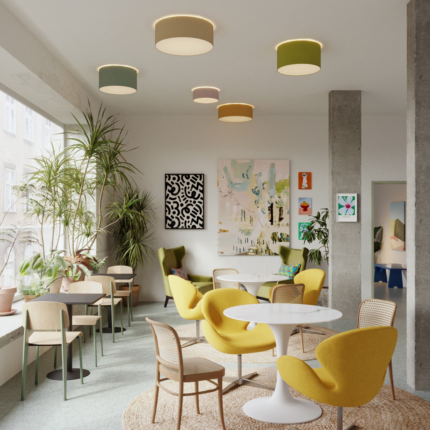 Plafoniera in tessuto Medium - Made in Italy - Teletta Lilla