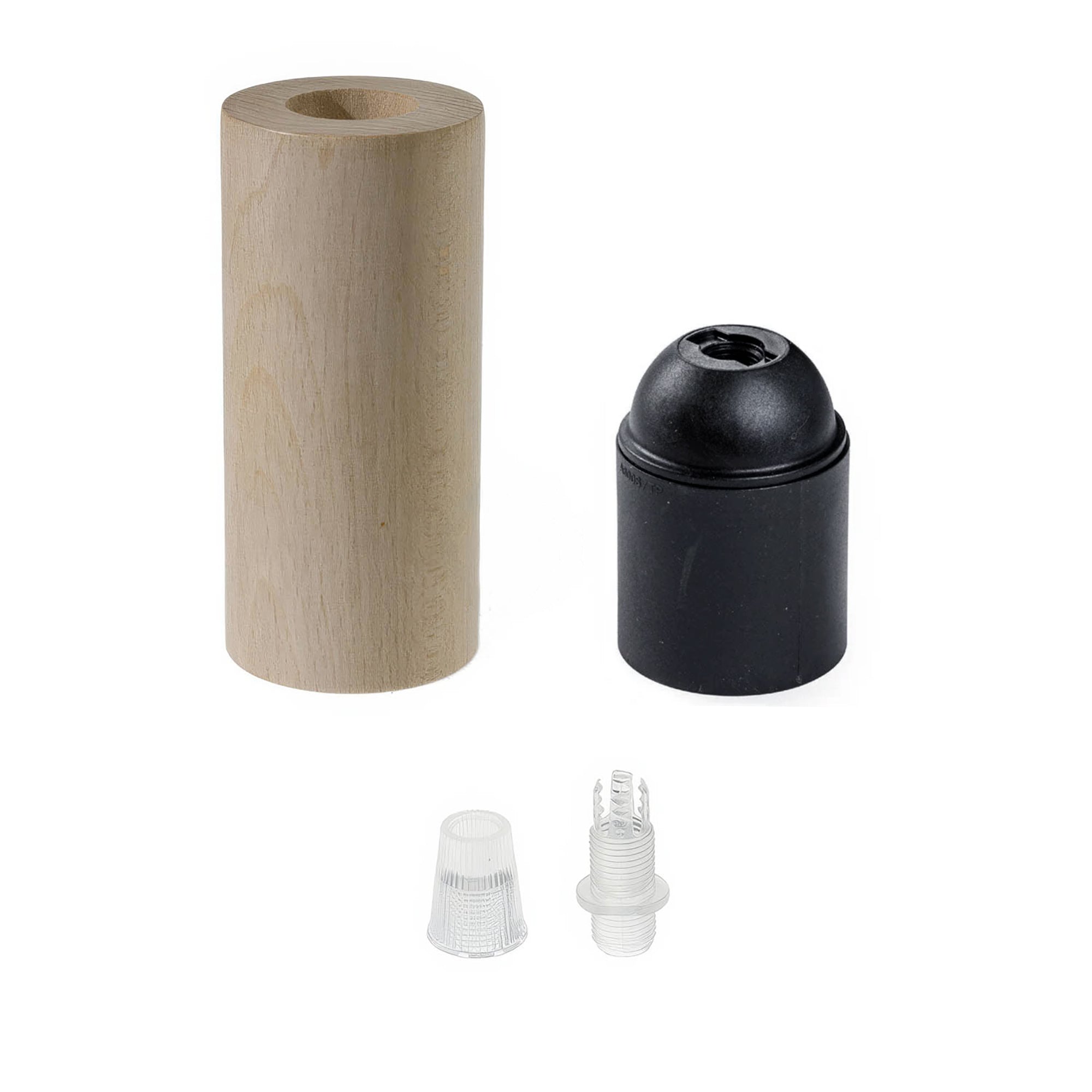 Kit portalampada E27 in legno per cordone 2XL - Neutro