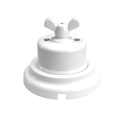 Kapcsoló/átkapcsoló készlet pillangó anyával és fehér porcelán talppal