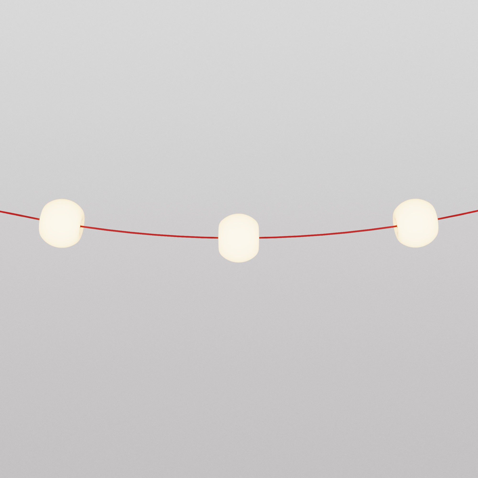 Catena luminosa 3 punti luce da esterno IP67 Rosso Stella Marina - Marina3 Cherry 70 cm