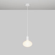 Lampada a sospensione con lampadina LED Ellipse effetto porcellana - Bianco Opaco