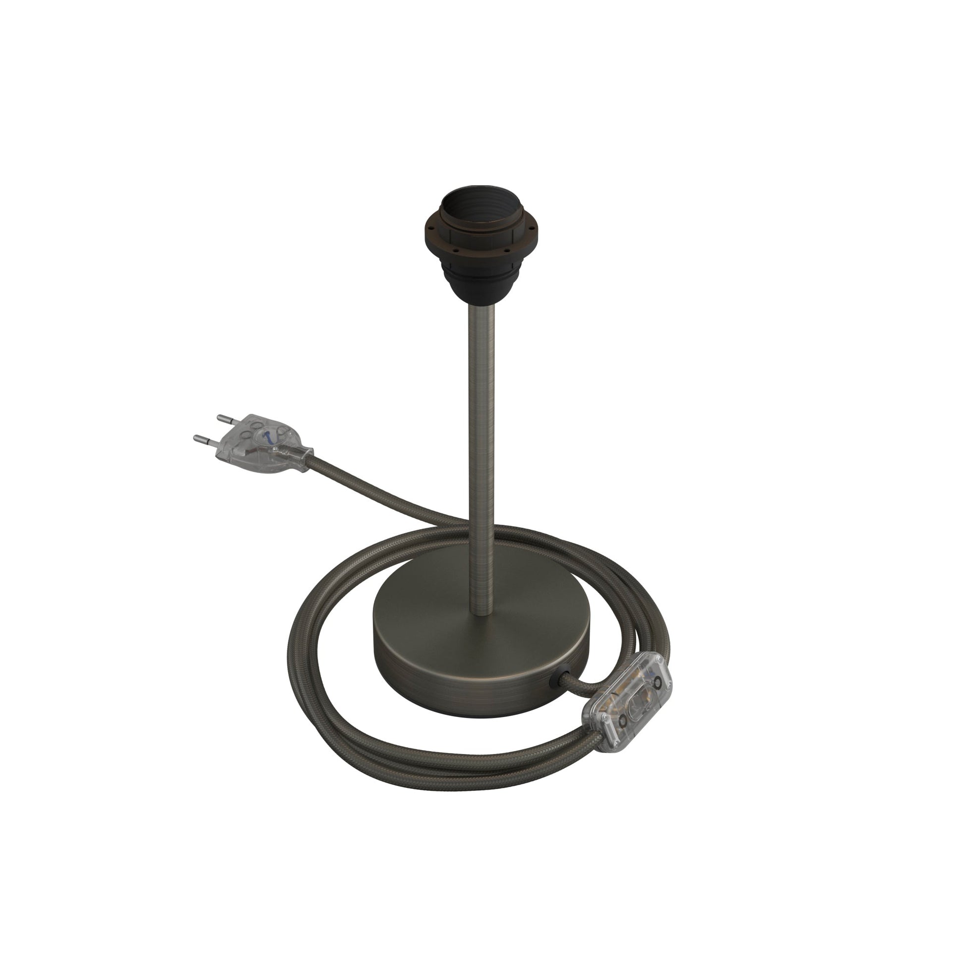 Alzaluce per paralume - Lampada da tavolo in metallo - Titanio satinato 20 cm