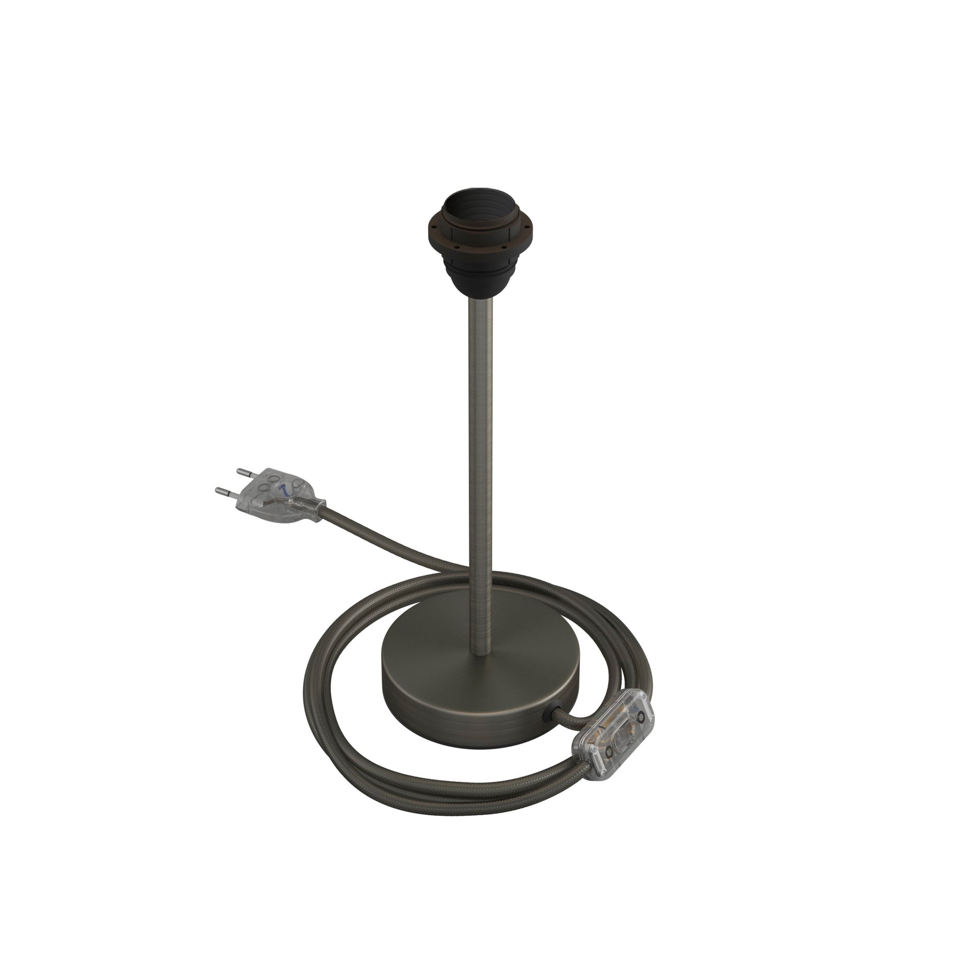 Alzaluce per paralume - Lampada da tavolo in metallo - Titanio satinato 25 cm