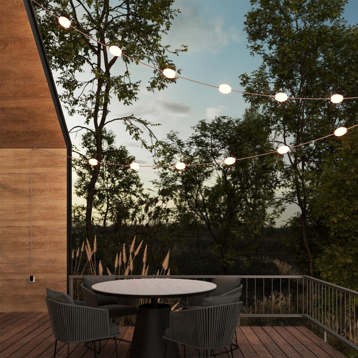 Catena luminosa 12 punti luce da esterno IP67 Desert Brown - Marina12