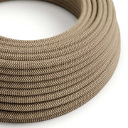 Cavo colorato in tessuto Corteccia e Beige ZigZag - L'Originale Creative Cables, per lampade e lampadari - RD73