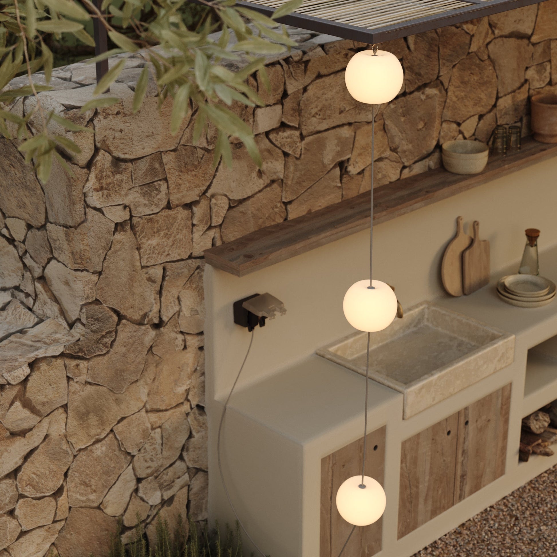 Cavo di connessione Alimentatore / Paralume - Marina - Grigio