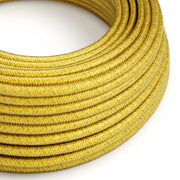 Cavo elettrico colorato in tessuto Giallo Limone - L'Originale Creative Cables, adatto per impianti di design a vista - RM31