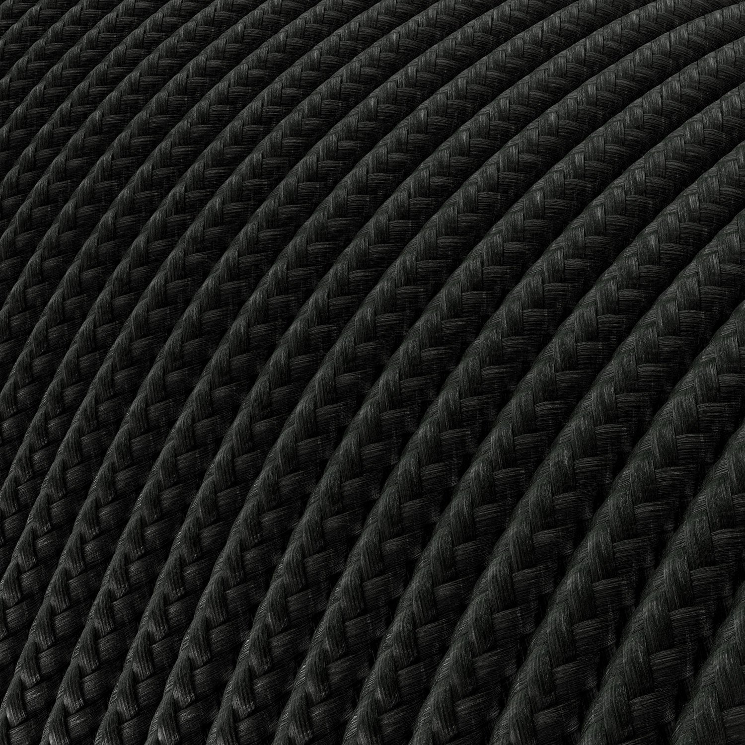 Cavo elettrico Extra Low Voltage rivestito in tessuto effetto seta Nero RM04
