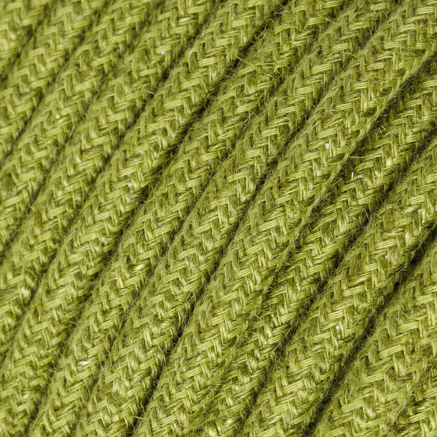 Cavo elettrico rivestito in juta Verde Fieno - L'Originale Creative Cables, per lampade fai-da-te originali - RN23