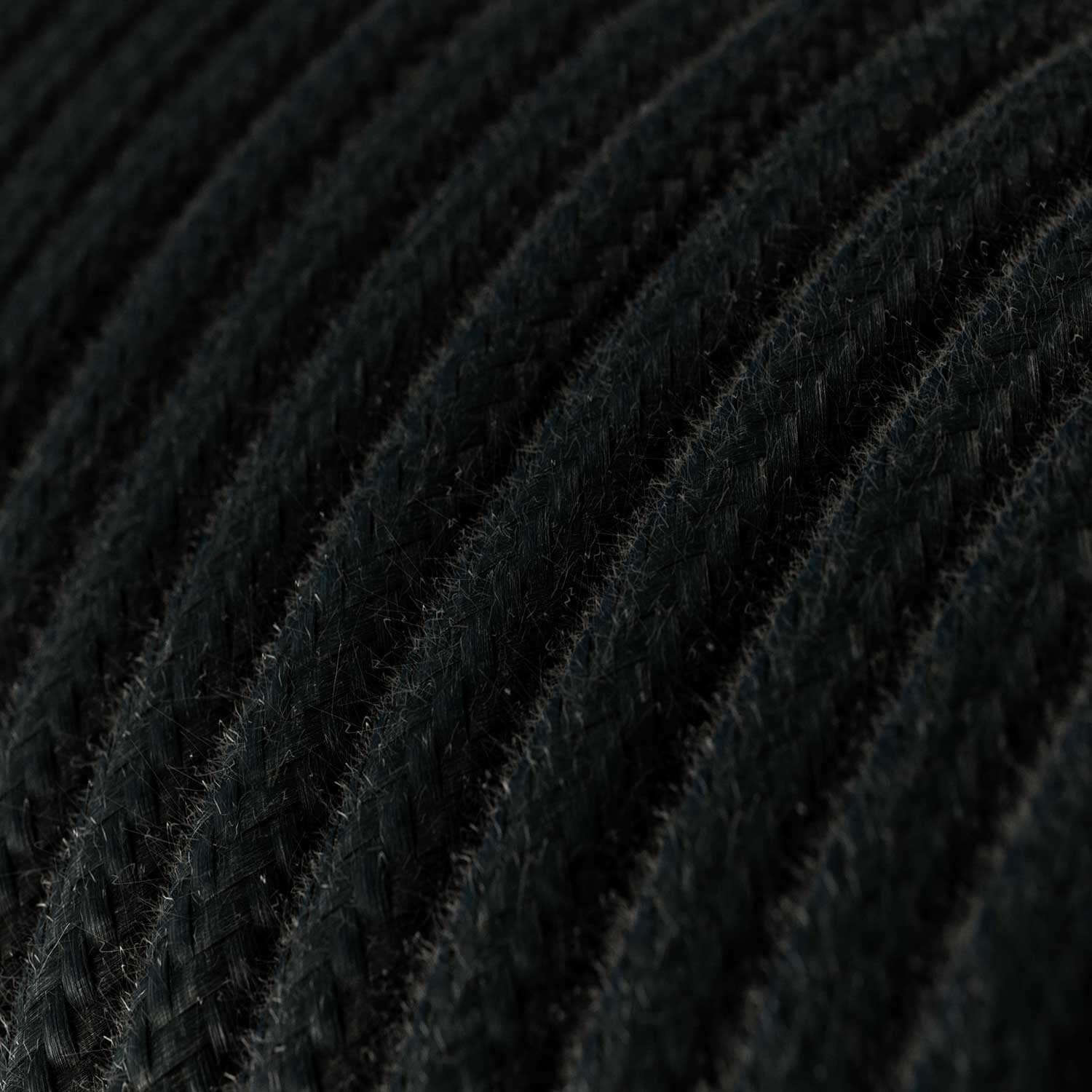 Cavo elettrico Ultra Soft in silicone rivestito in cotone Nero Carbone - RC04 rotondo 2x0,75 mm