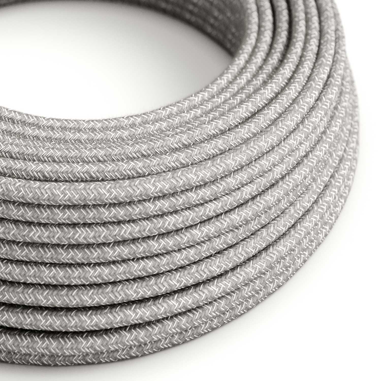 Cavo elettrico UV resistant per esterno rotondo rivestito in lino naturale Grigio SN02 - compatibile con Eiva Outdoor IP65 - Creative Cables