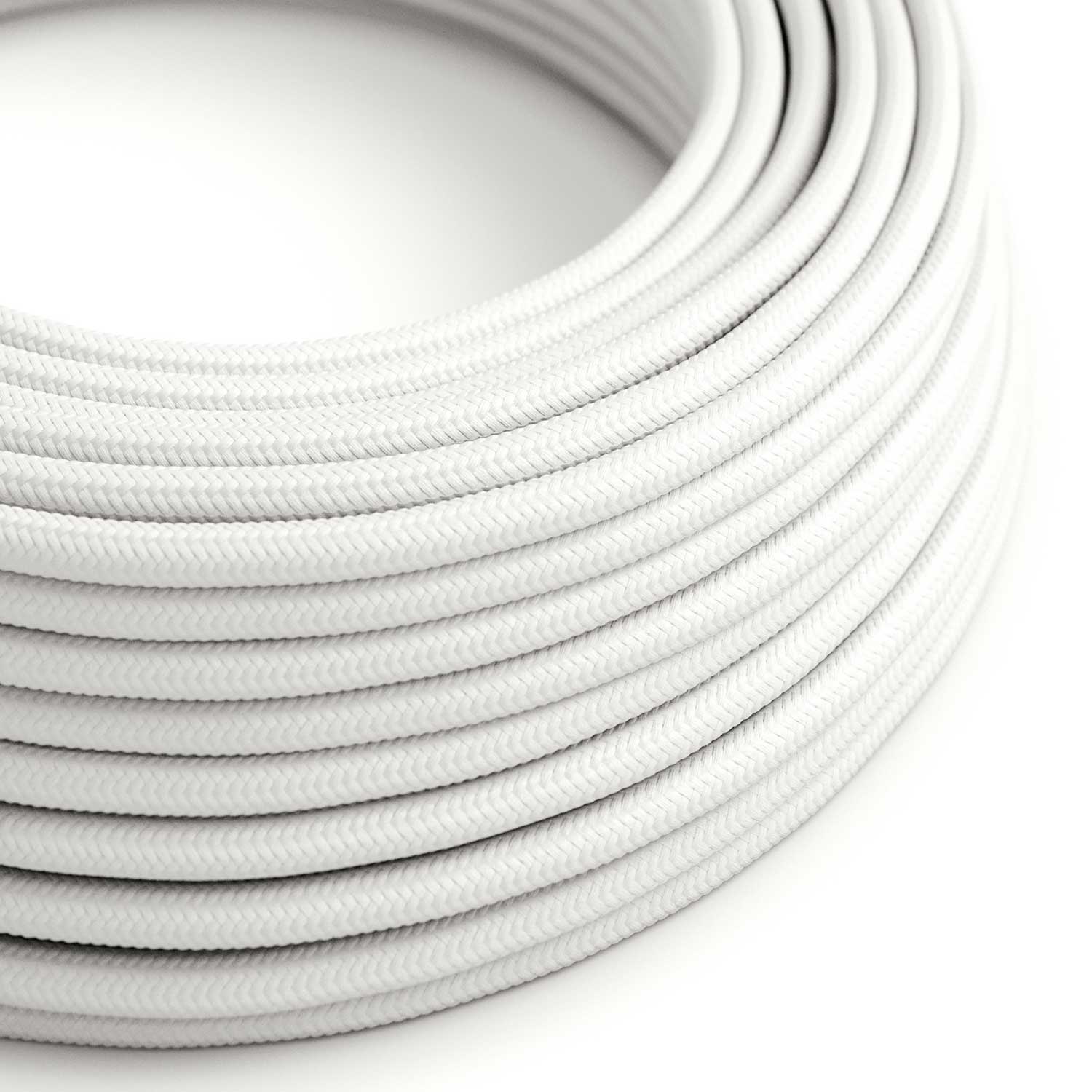 Cavo elettrico UV resistant per esterno rotondo rivestito in tessuto Bianco SM01 - compatibile con Eiva Outdoor IP65 - Creative Cables