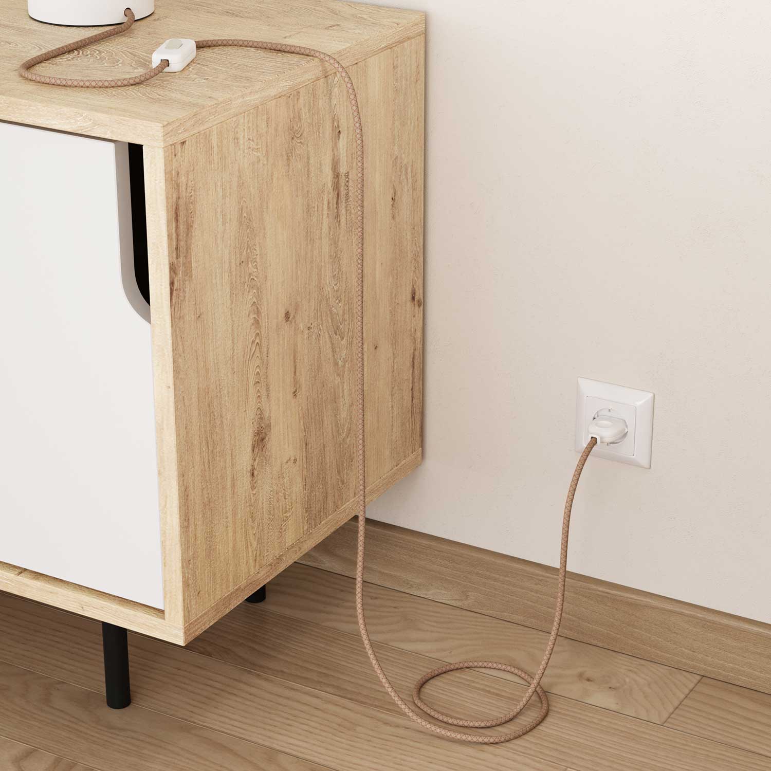 Cavo per illuminazione Rosa Antico e Beige Losanga - L'Originale Creative Cables, ideale per i tuoi progetti luminosi - RD61