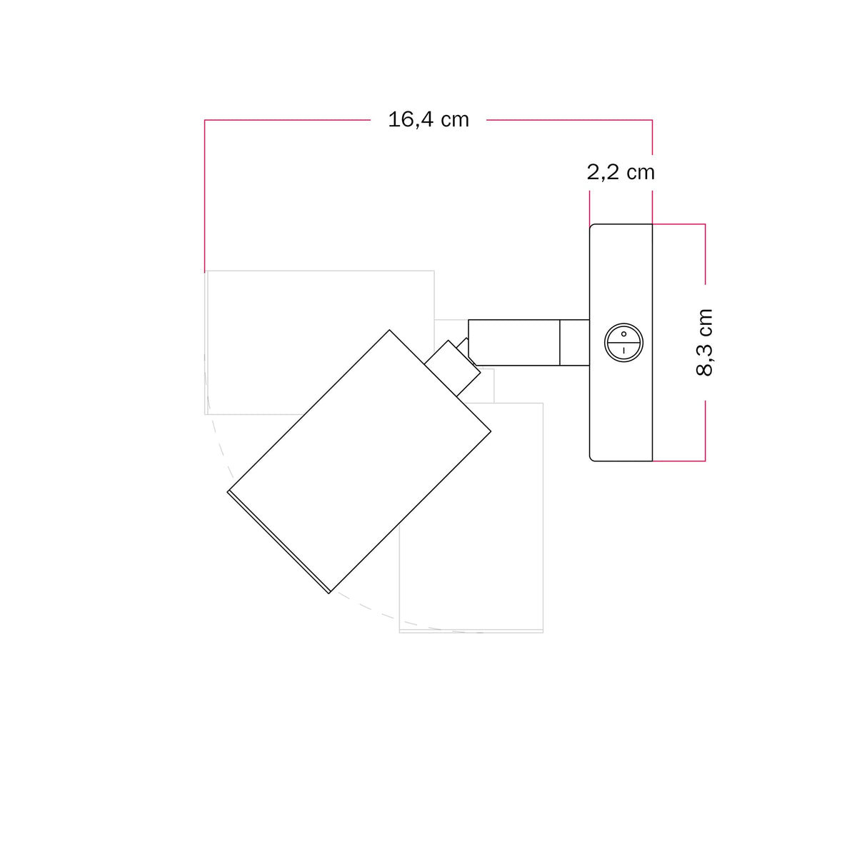 Faretto GU10 orientabile da parete o soffitto Bispot - Titanio satinato / Nero Si No