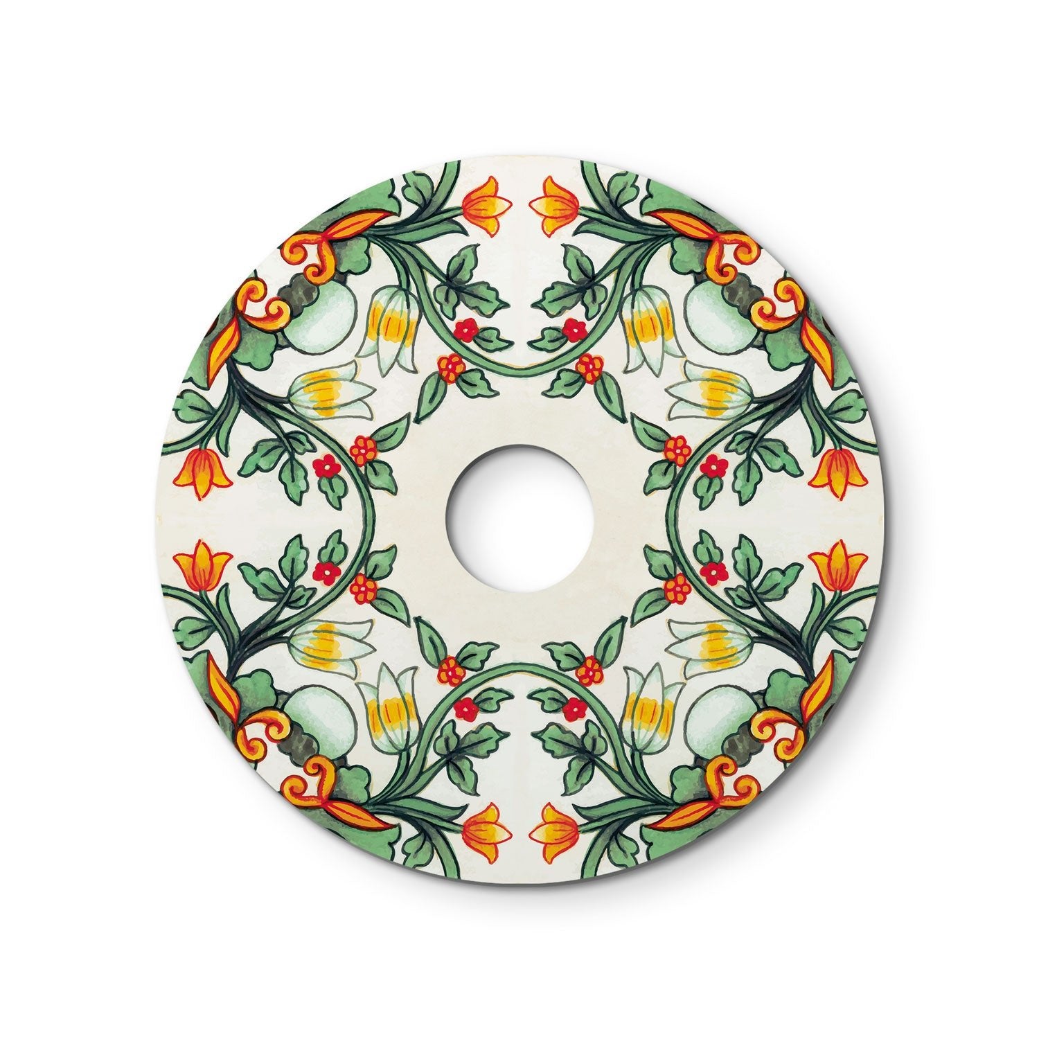 Fermaluce con mini piatto Ellepì 'Maioliche' Rosso e Verde