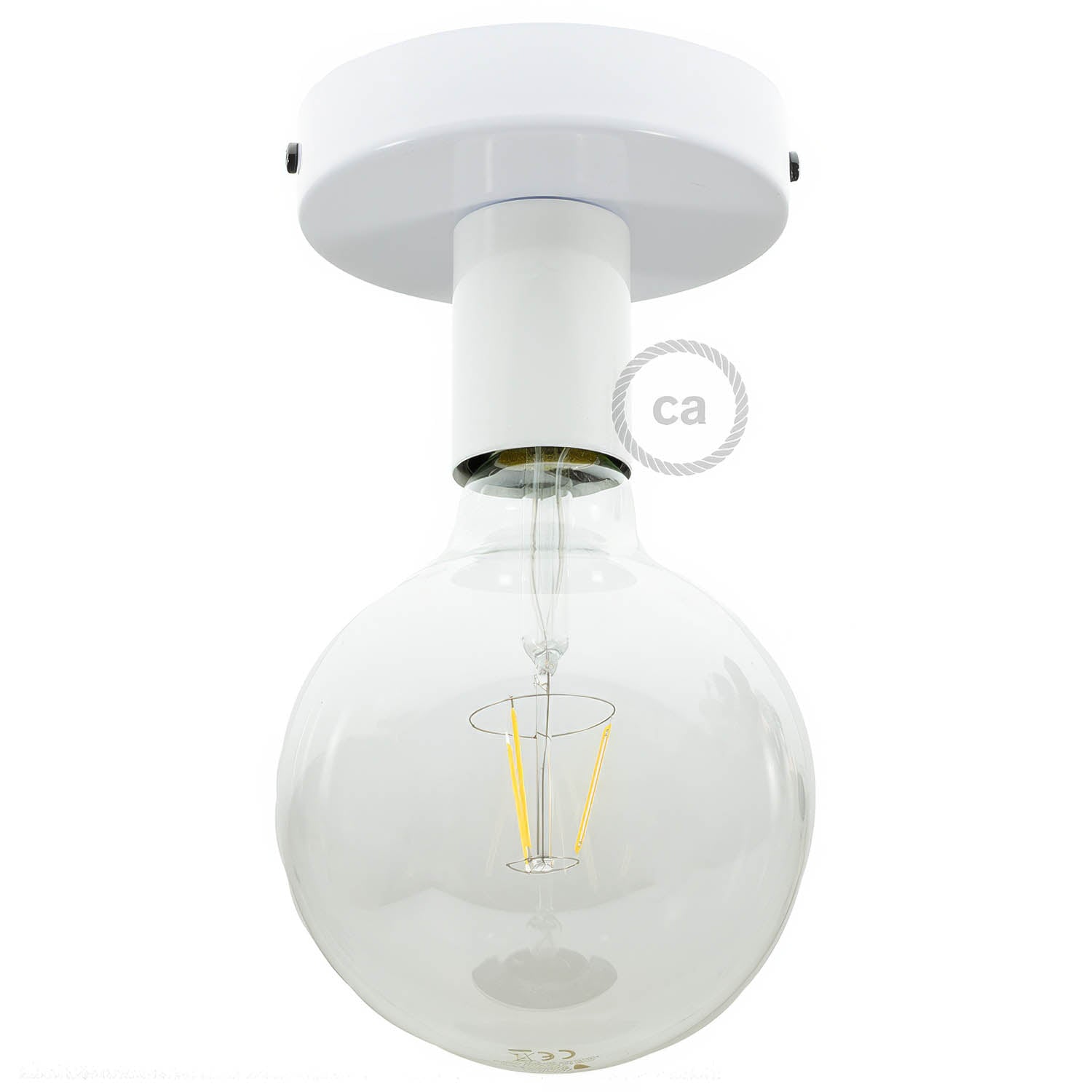 Fermaluce Metal, il punto luce in metallo a parete o soffitto - Bianco lucido