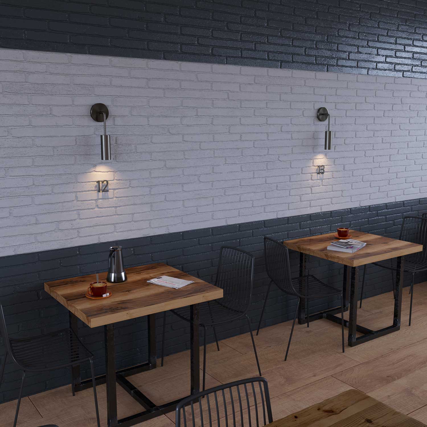 Fermaluce Metal, lampada a muro in metallo con estensione curva e paralume Tub-E14 - Titanio satinato