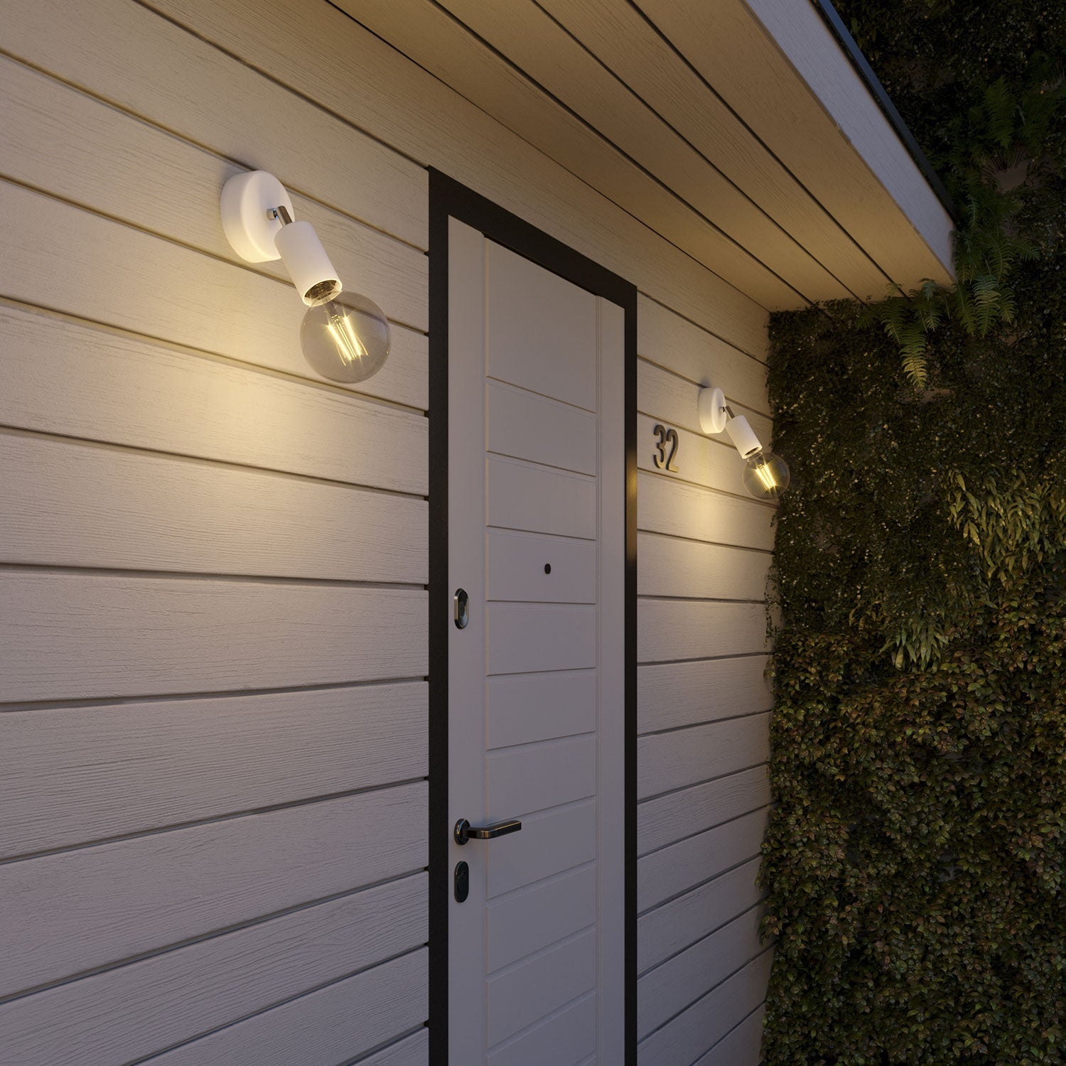 Fermaluce Modulair ELEGANT con snodo orientabile, rosone e portalampada IP65 waterproof - Bianco