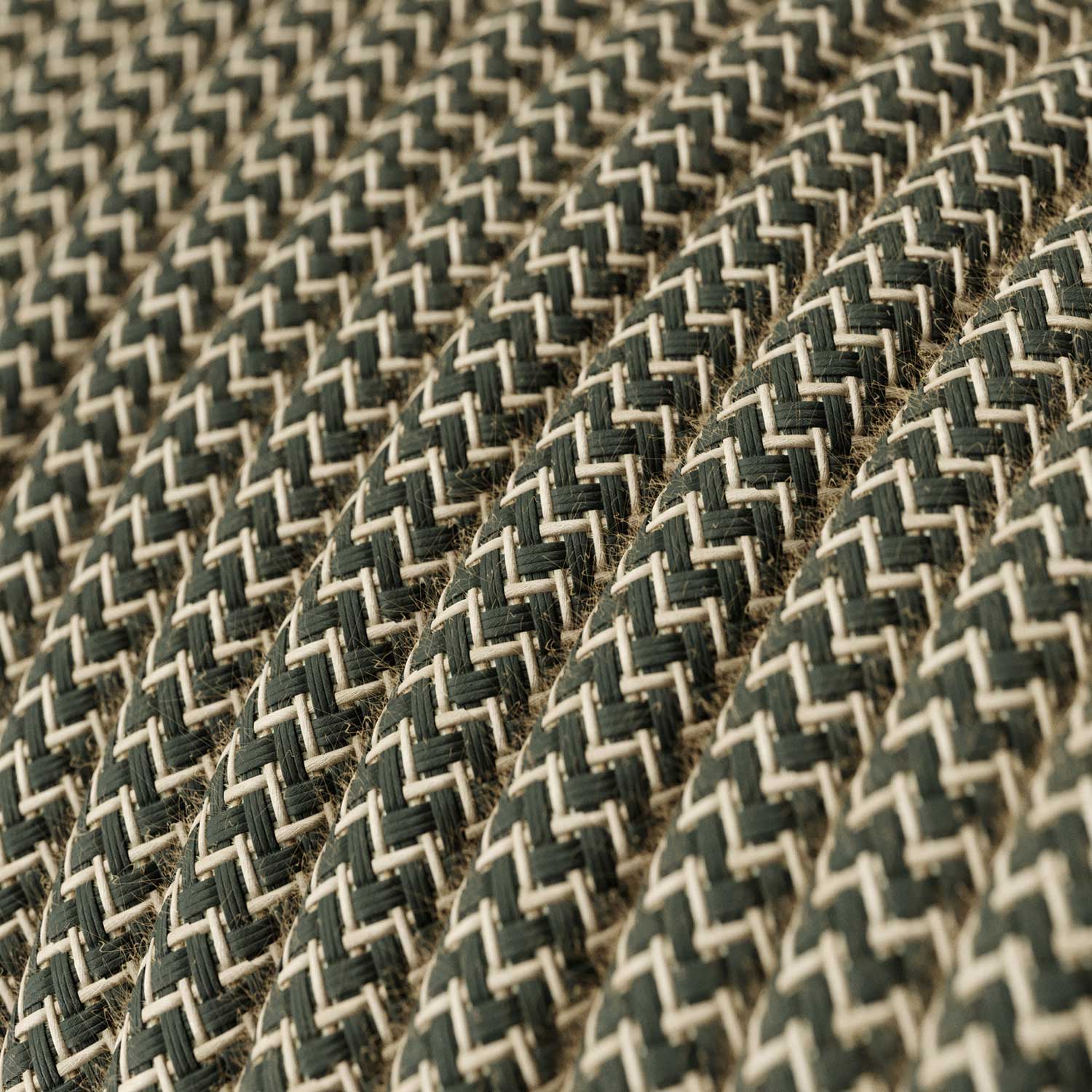 Filo elettrico colorato Grigio Antracite e Beige ZigZag - L'Originale Creative Cables, per creare lampade uniche - RD74