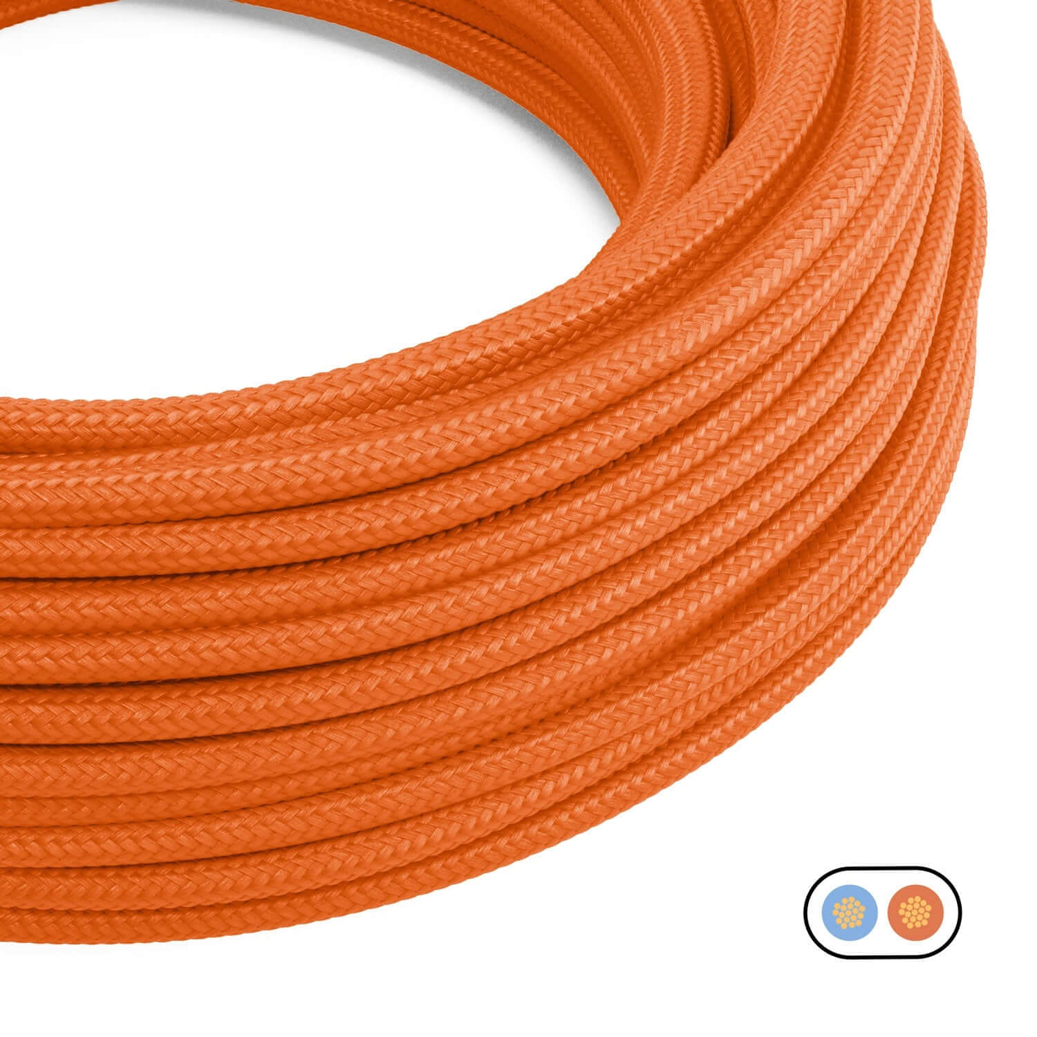 Filo tessile piatto per illuminazione color Arancione Fiamma - PM15