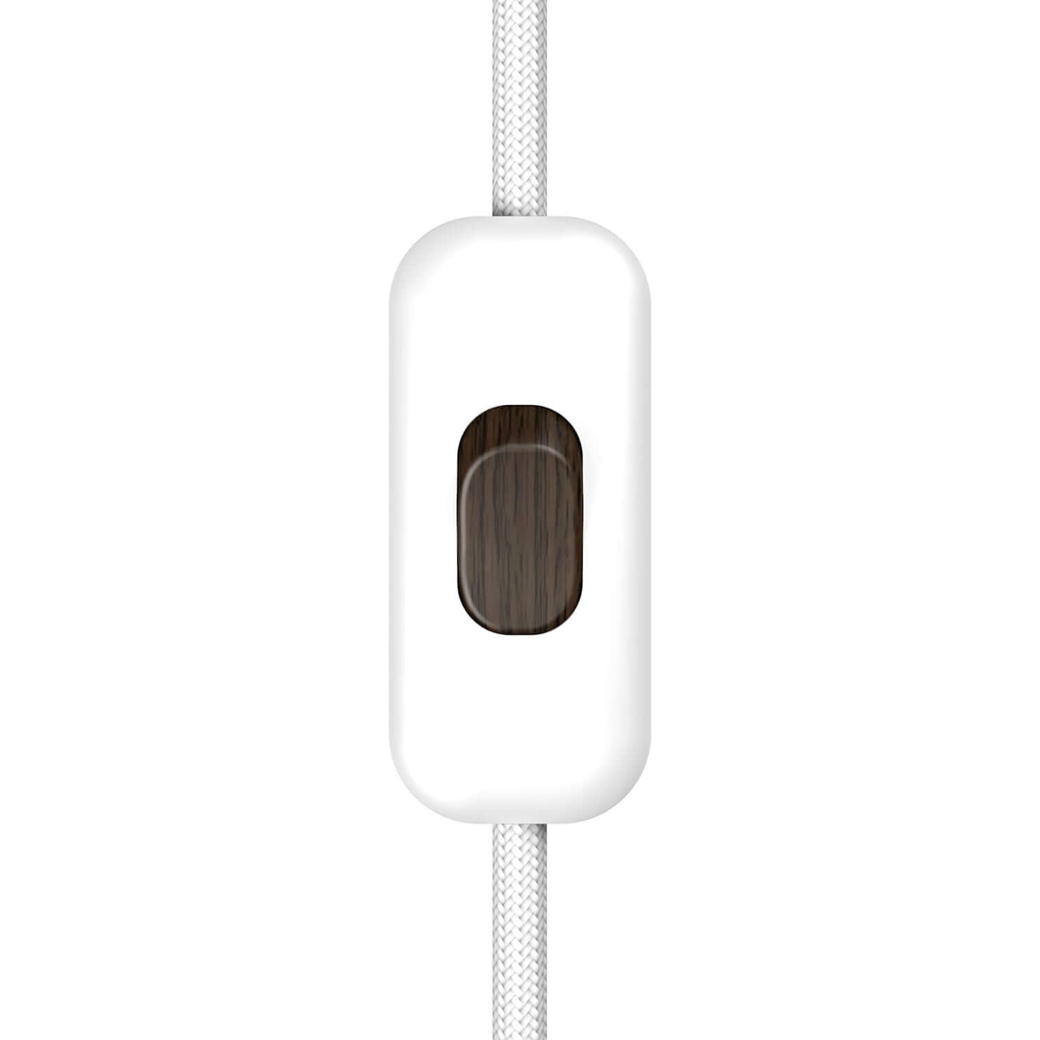 Interruttore Unipolare rompifilo Creative Switch Bianco e pulsante Effetto Wengé