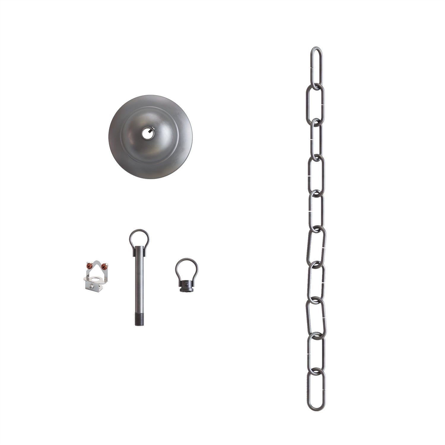 Kit completo sospensione vintage: Rosone in ferro e Catena Genovese - 50 cm