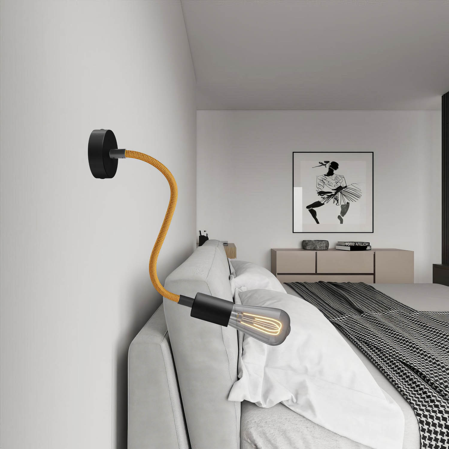 Kit Creative Flex tubo flessibile di estensione rivestito in tessuto RM73 Bronzo con terminali metallici Nero 30 cm