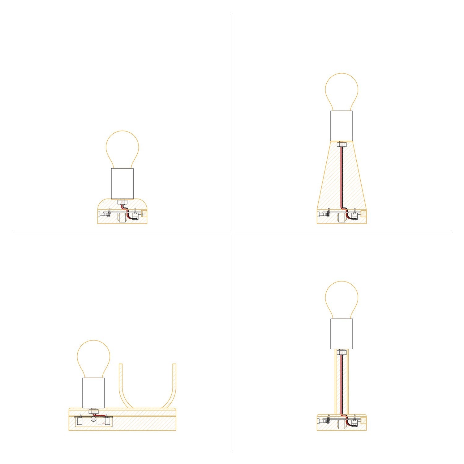 Kit elettronico per lampade a batteria 5V USB-C con portalampada E27 - Titanio satinato