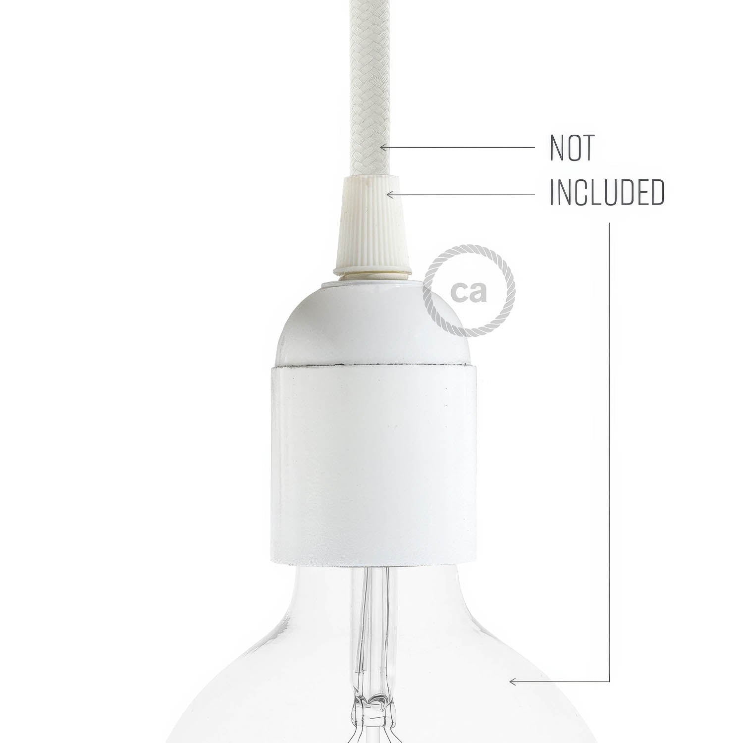 Kit portalampada E27 in bakelite - Bianco