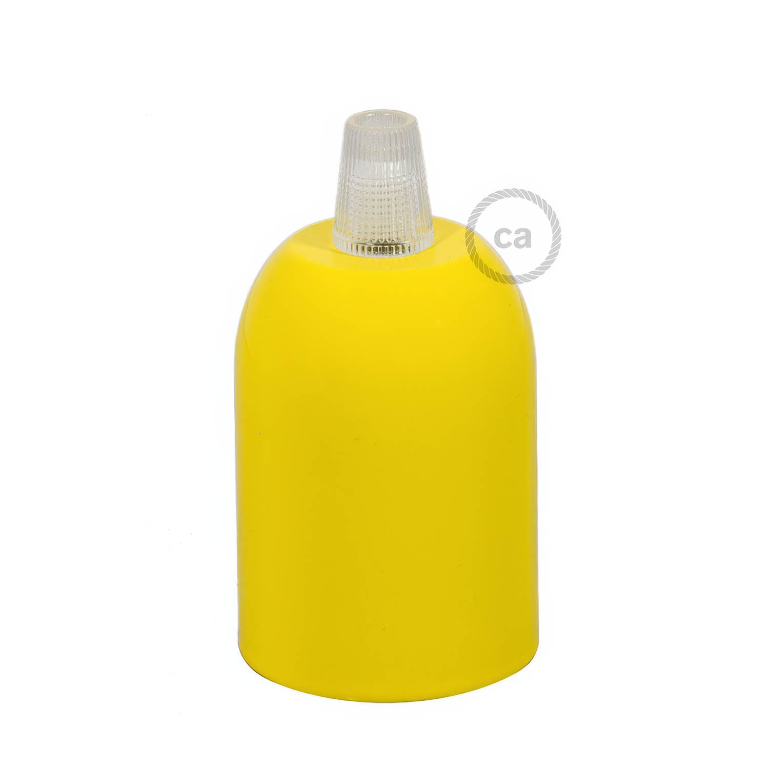 Kit portalampada E27 semisferico in metallo - Giallo