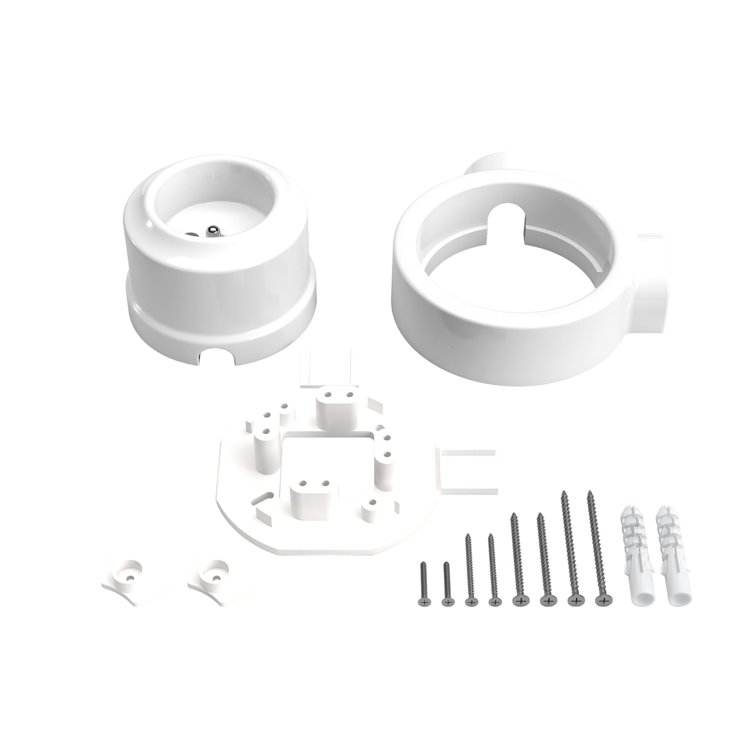 Kit presa a muro di tipo francese e base per Creative-Tubes in porcellana - Bianco 2