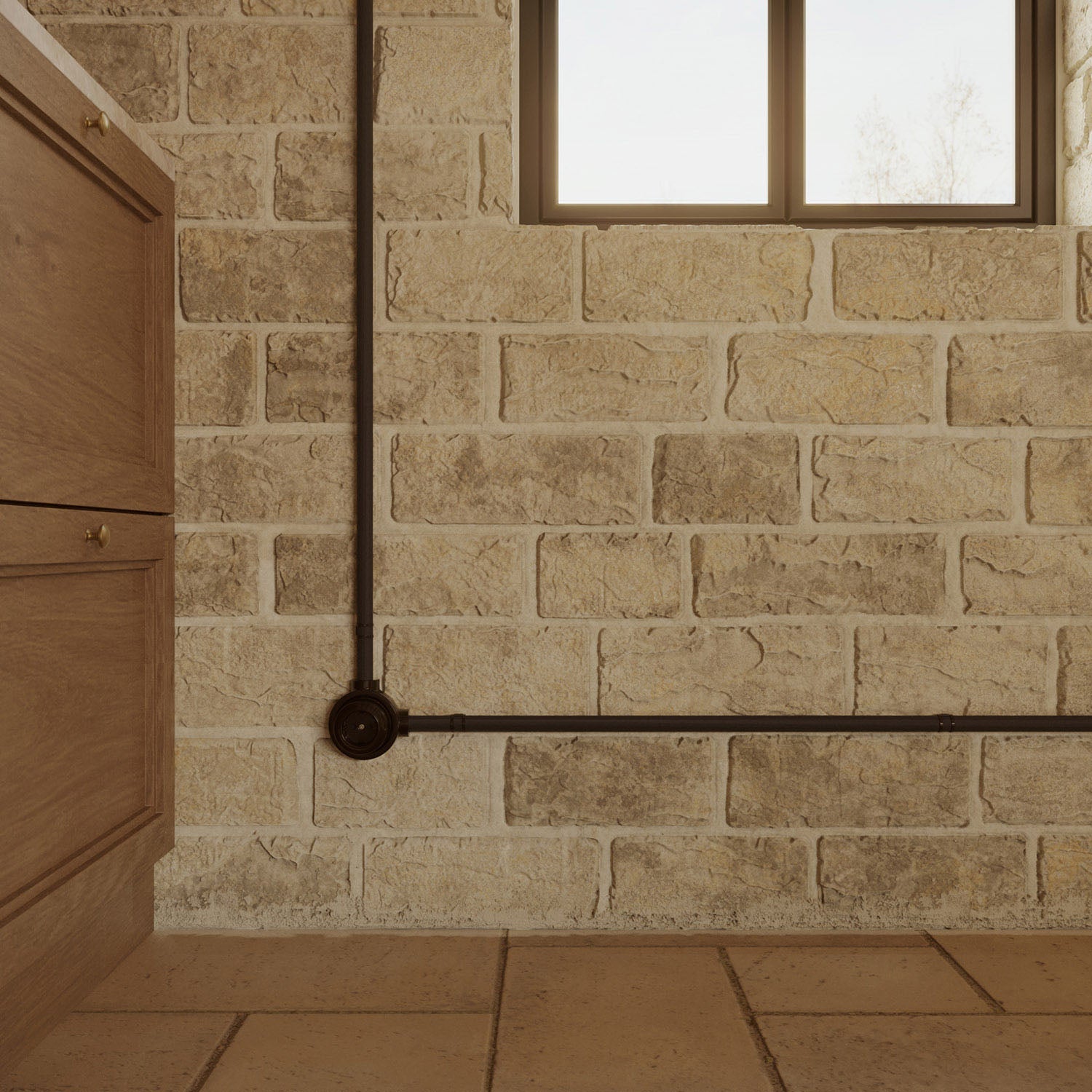 Kit presa Schuko da parete e base per Creative-Tubes in porcellana - Nero 2