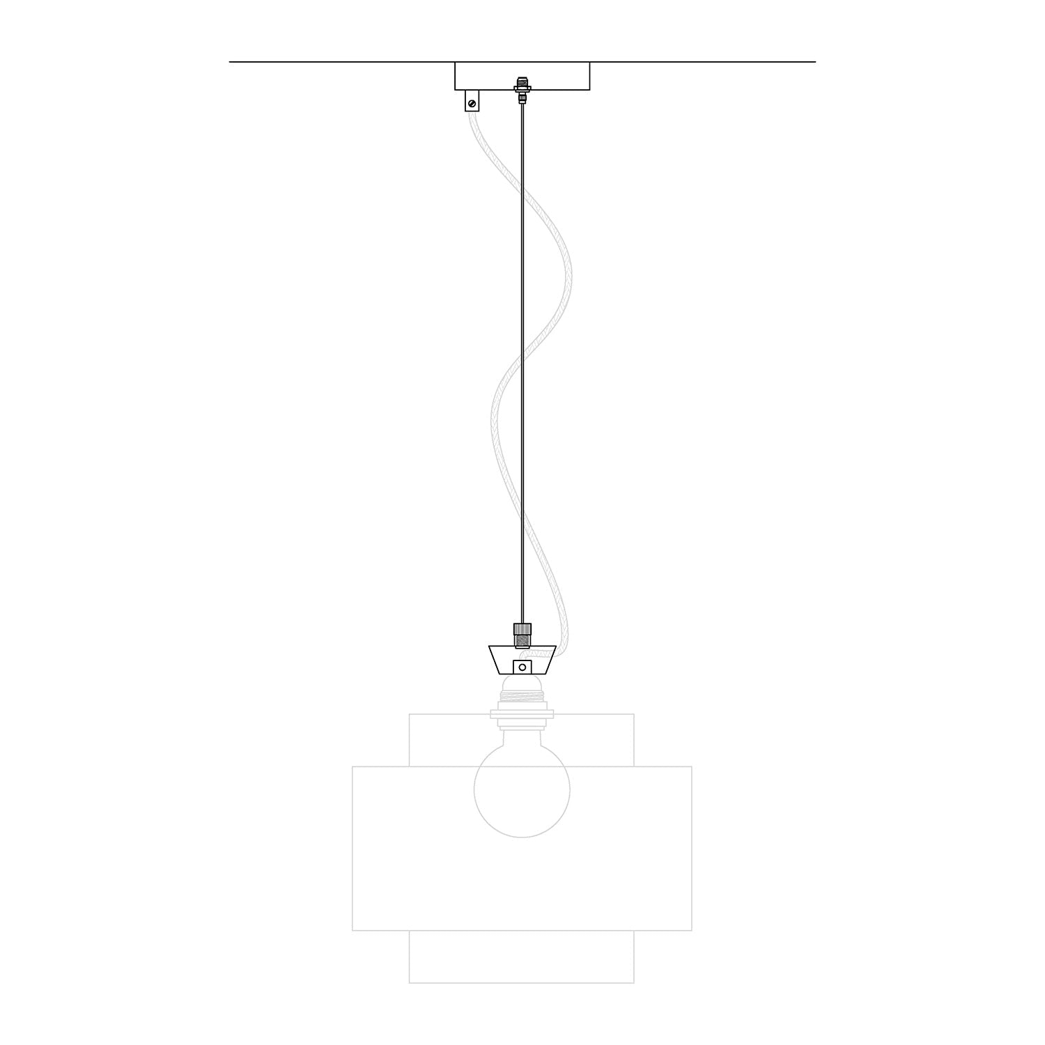 Kit Rosone Ø 120 mm con sospensione in acciaio e bilanciatore millimetrico - Nero Opaco