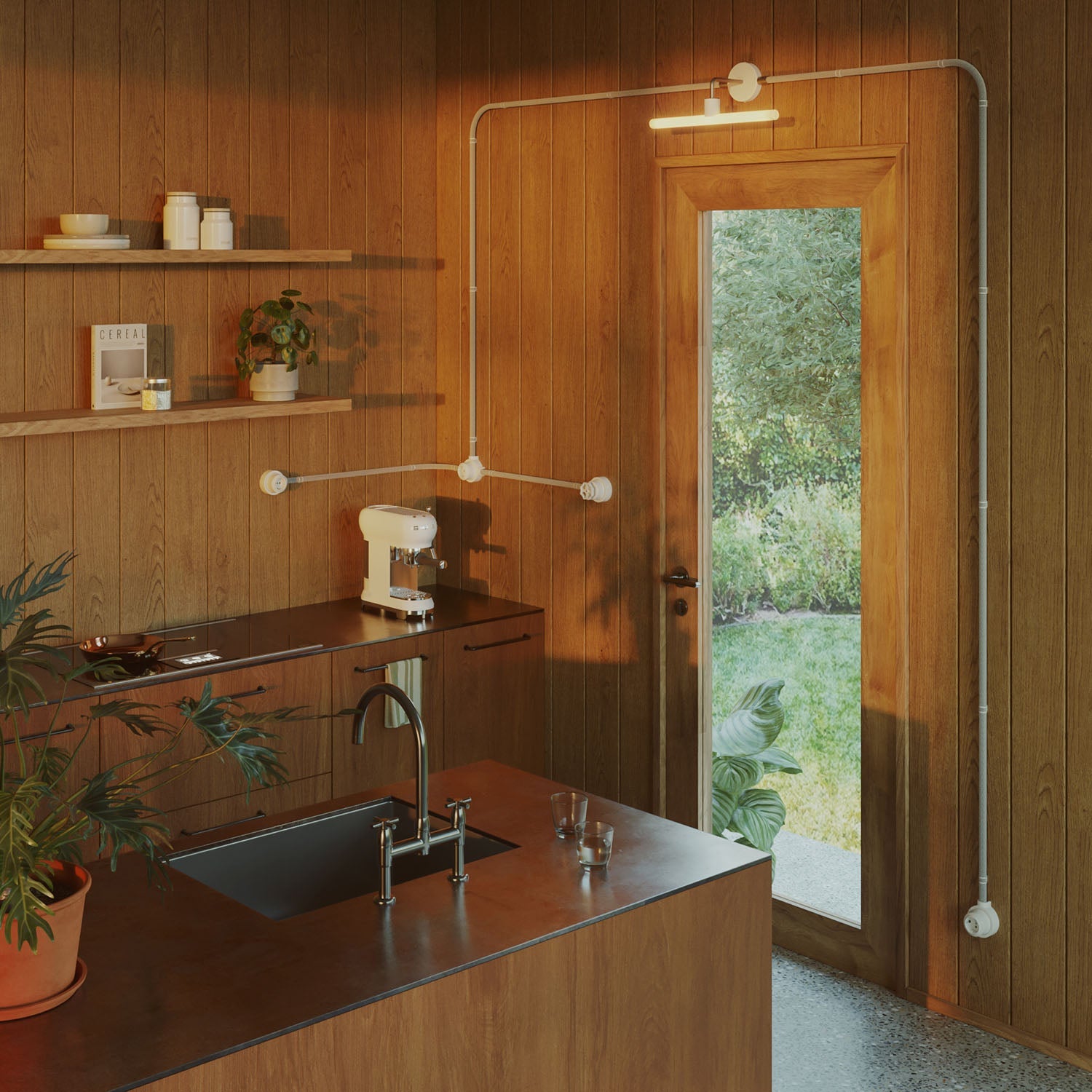 Kit scatola di derivazione e base per Creative-Tubes in porcellana - Bianco 1