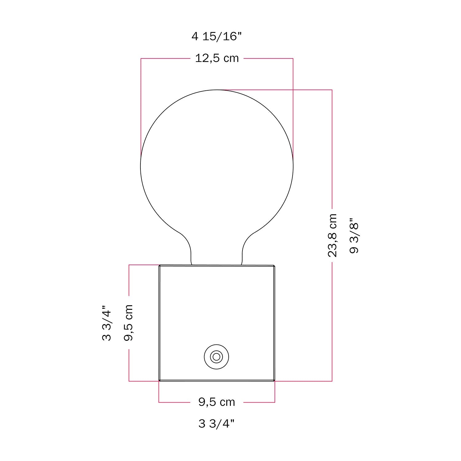 Lampada a batteria Cabless03 "Pensati all’Elba" con lampadina globo effetto porcellana - Tuttapolpa