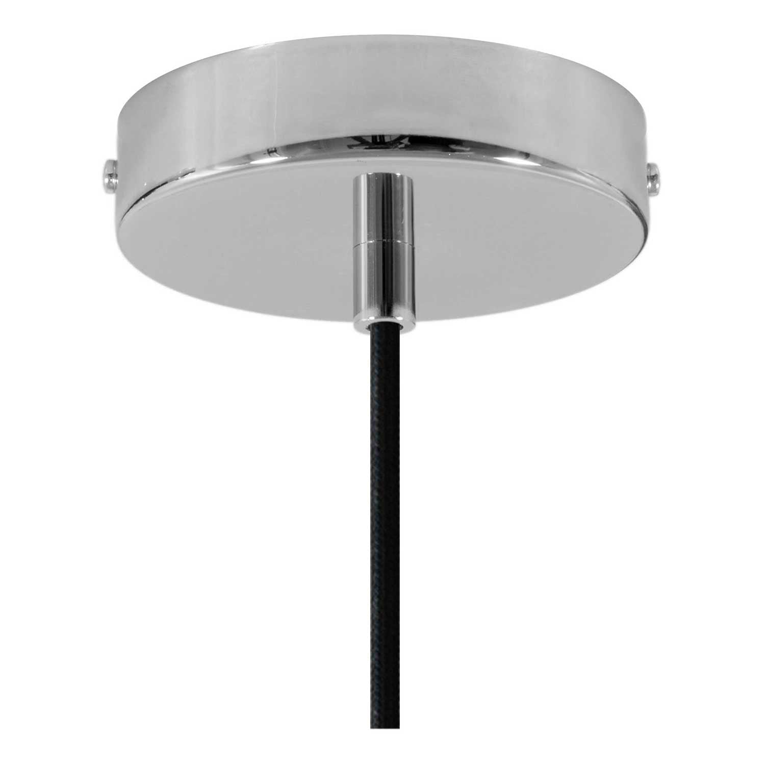 Lampada a sospensione completa di cavo tessile, paralume Prisma in cemento e finiture in metallo - Cemento chiaro