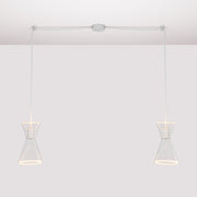 Lampada a sospensione con due cadute con Ghost Doppio cono - Bianco opaco