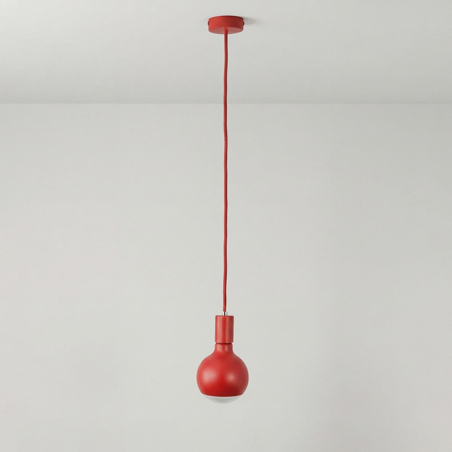 Lampada a sospensione Filotto Metallico con lampadina Lucia - Rosso