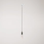 Lampada a sospensione vintage per binari con cavo trecciato - Cromo