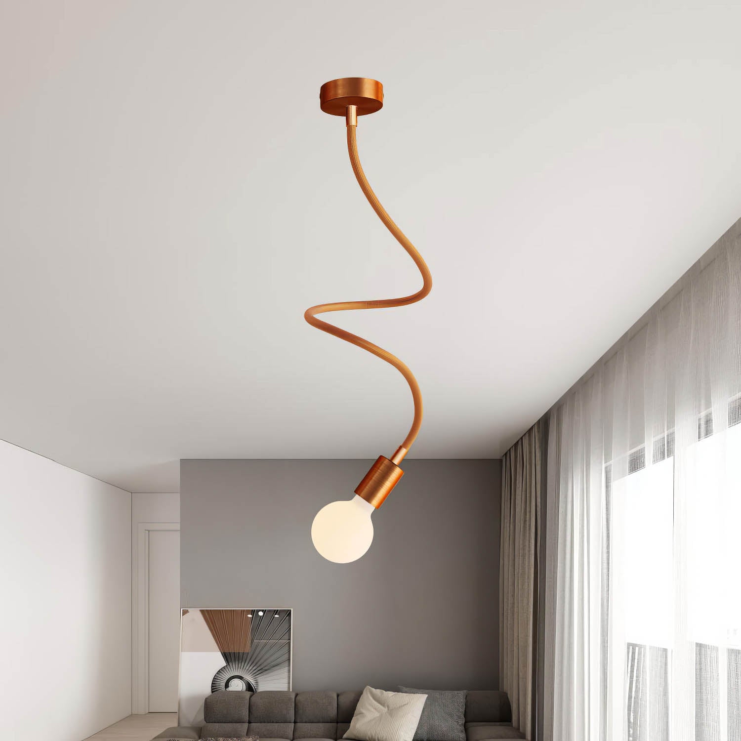 Lampada Creative Flex 90 cm da soffitto - Rame satinato