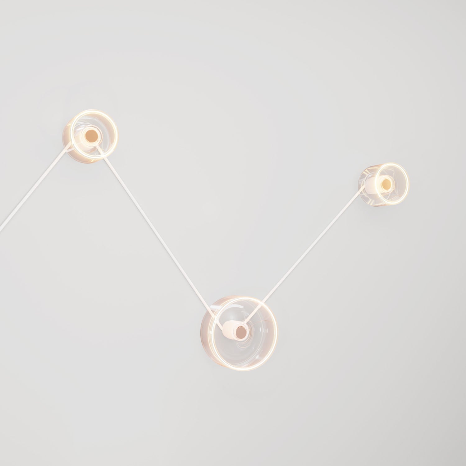 Lampada da parete Spostaluce con 3 lampadine Ghost e cavo bianco