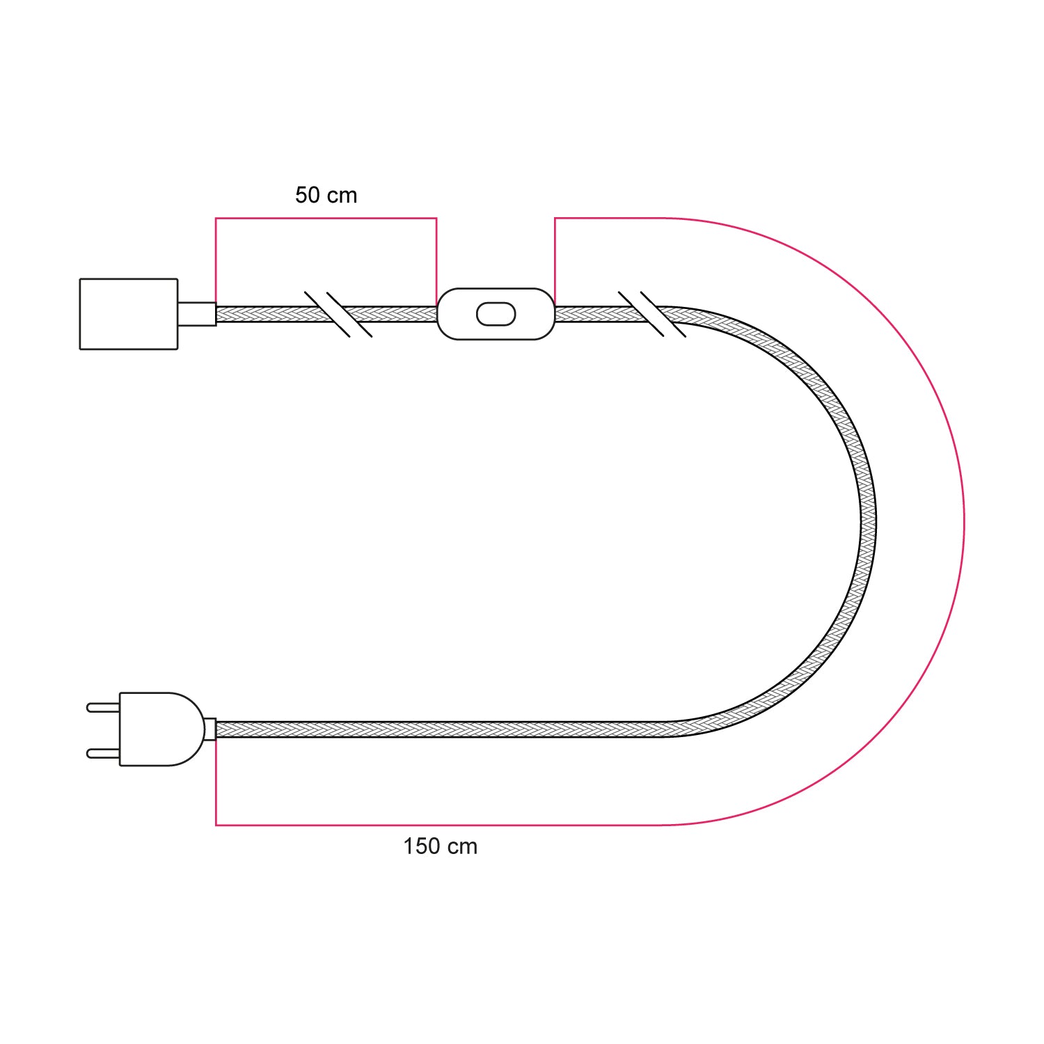 Lampada da tavolo con base in ontano, lampadina a effetto porcellana, cavo RM01 e spina EU