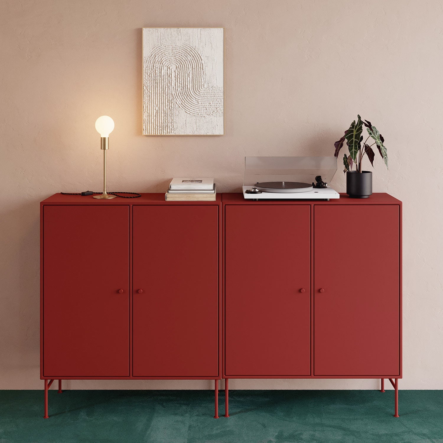 Lampada da tavolo MAG-Y con base metallica tonda - Bronzo satinato