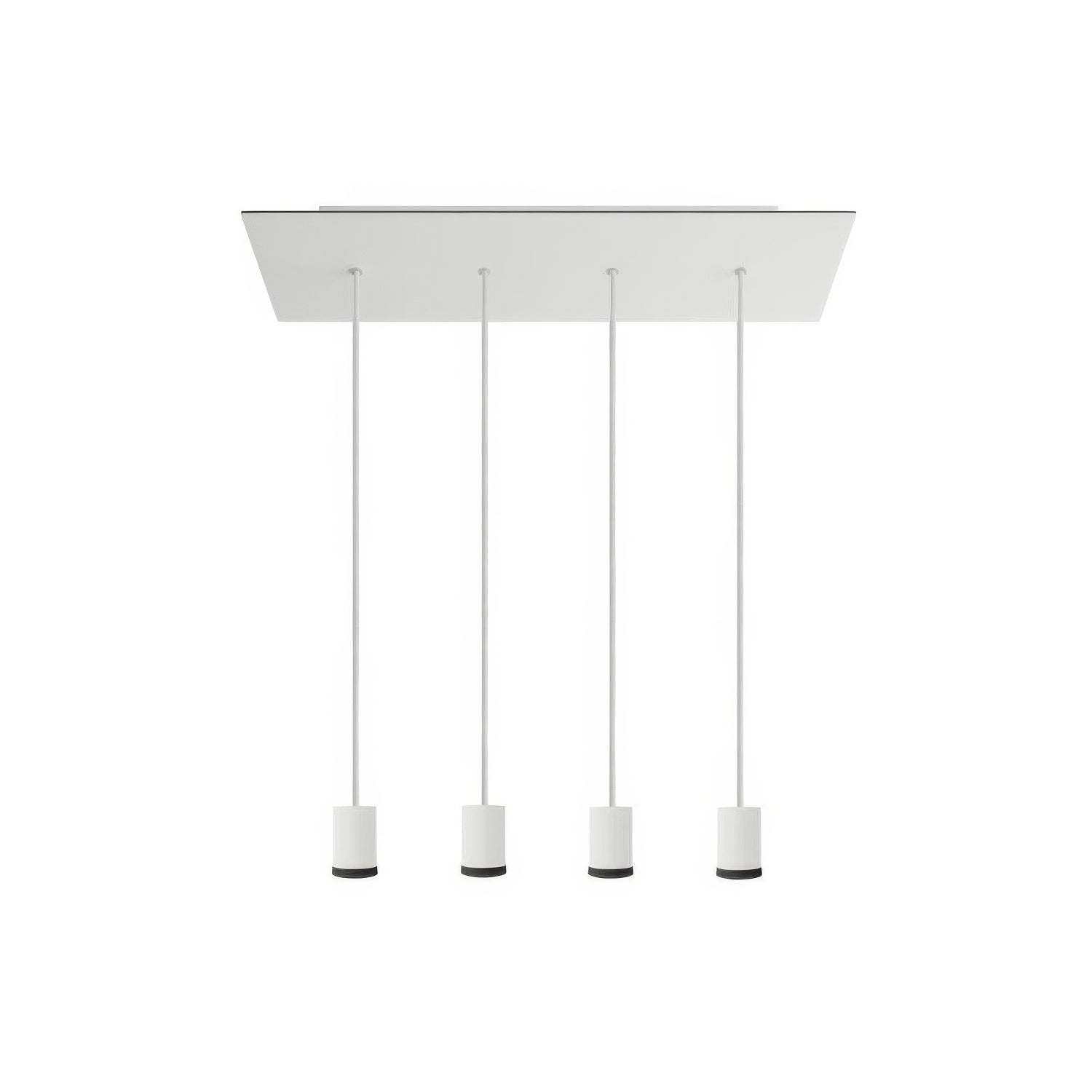 Lampada faretto a sospensione 4 cadute GU1d0 con XXL Rose-One rettangolare 675 mm - Bianco opaco