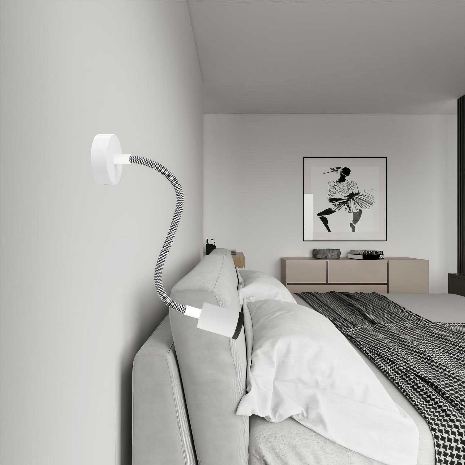 Lampada Mini faretto SPOTLIGHT GU1d0 Flex 30 da parete e soffitto - Bianco opaco