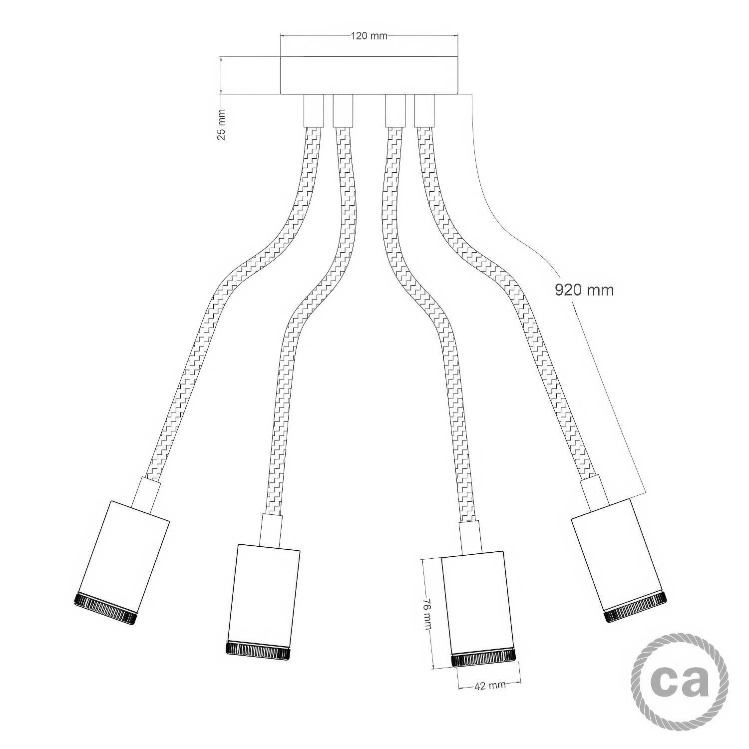 Lampada Mini faretto SPOTLIGHT GU1d0 Flex 90 da soffitto - Rame satinato