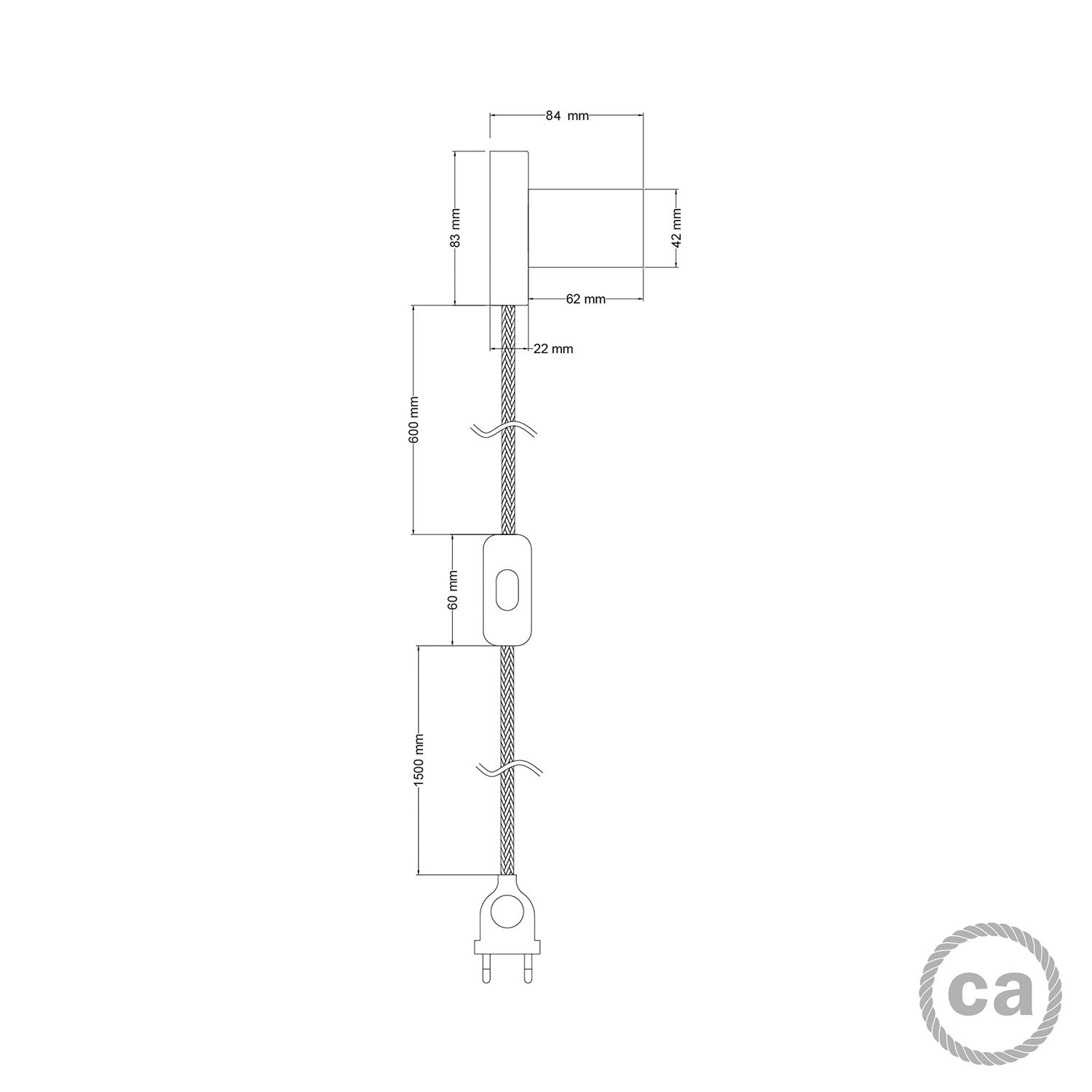 Lampada Spostaluce in metallo - Rame satinato